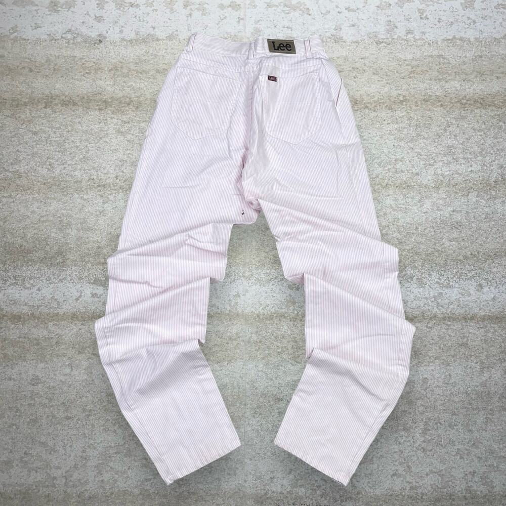 Vintage 90s Lee MR Casual Pants Womens 9 Baggy Taper Fit Pink White